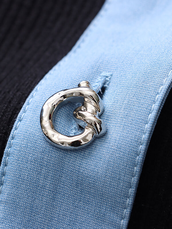 Airchics cardigans jean couleur bloc boutonnage manches trompette femme mode