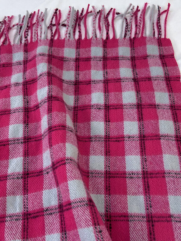 Airchics écharpe carreaux avec frange femme mode hiver