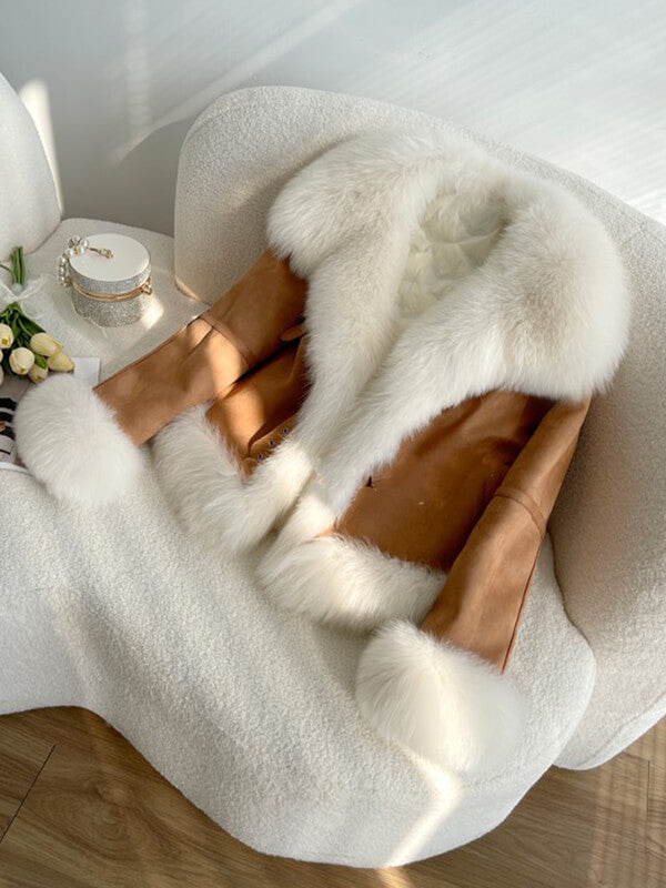 Airchics manteau en fausse fourrure suedine avec poches femme mode hiver