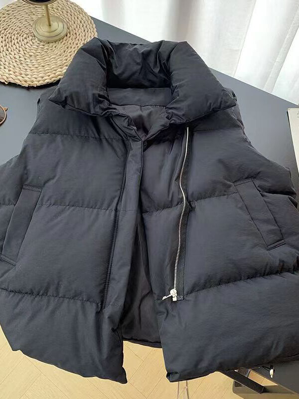 Airchics manteau avec poches fermeture éclair sans manches femme décontracté