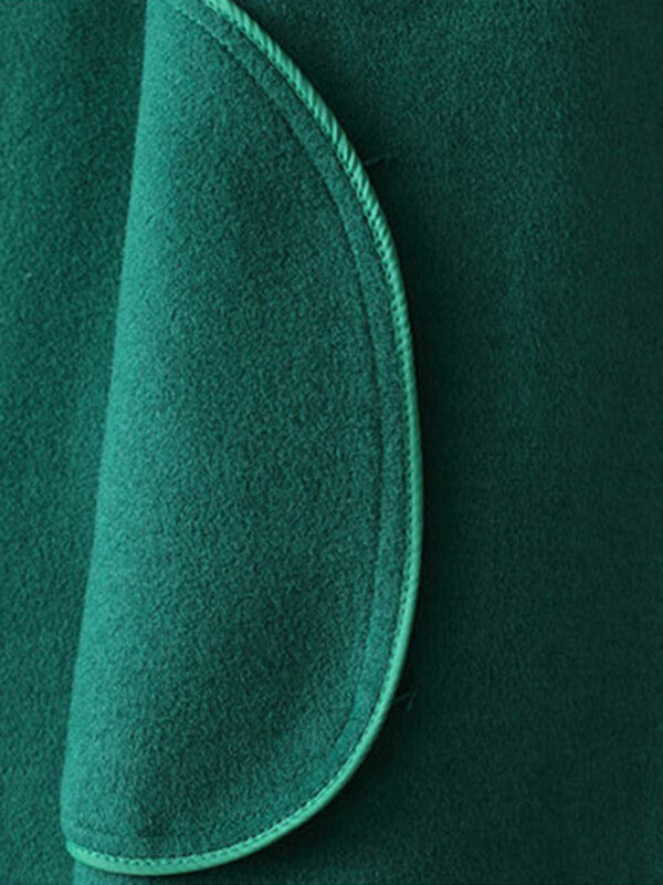 Airchics manteau en laine avec poches ceinture femme mode vert