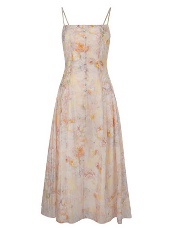 Airchics robe longue mousseline imprimé à fleurie à fines brides mode plage