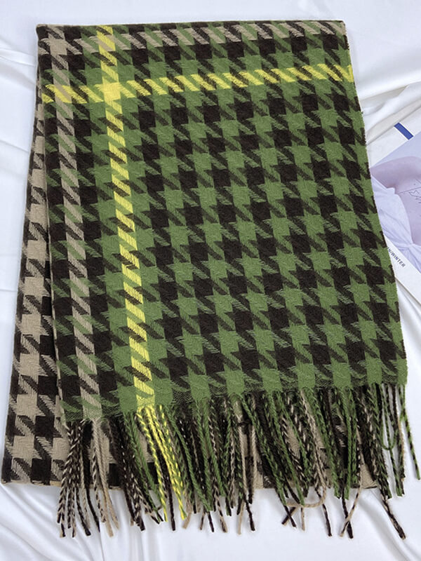 Airchics écharpe pied de poule avec frange femme mode