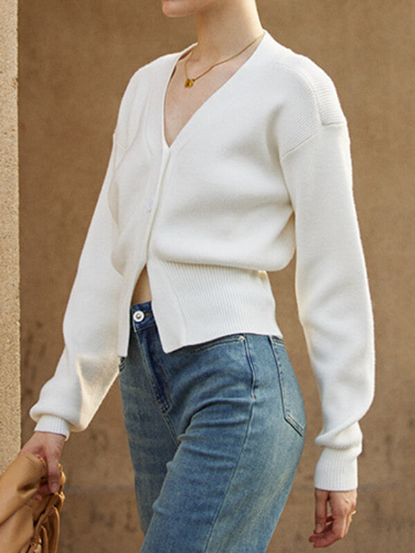 Airchics cardigans boutonnage v-cou manches longues femme mode