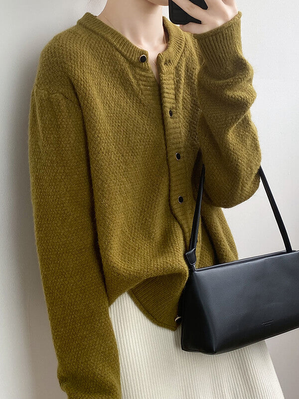 Airchics cardigans boutonnage col rond femme mode