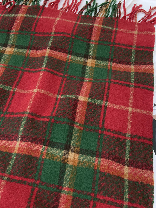 Airchics écharpe carreaux avec frange femme mode noël