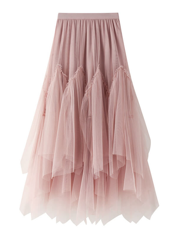 Airchics jupe longue trapèze bouffante tutu tulle irrégulière élégant femme