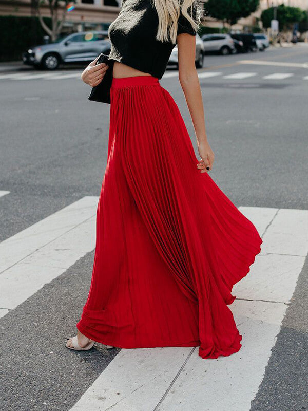 Airchics jupe maxi longue plissé élégant femme robe