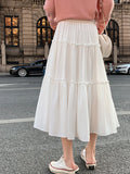 Airchics Jupe Plissée Mi-longue Jupe Gâteau Trapèze