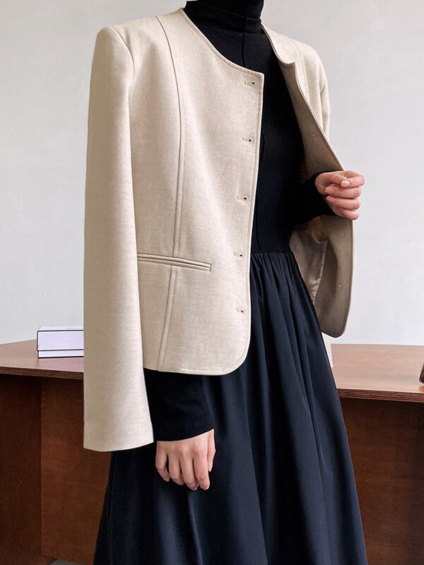 Airchics blazer boutonnage avec poches manches longues femme mode