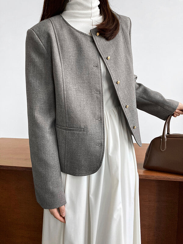 Airchics blazer boutonnage avec poches manches longues femme mode