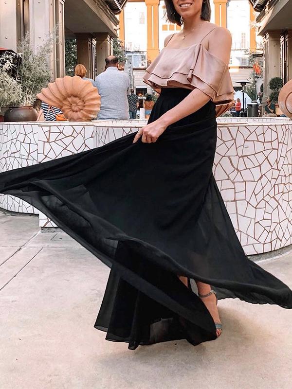 Airchics jupe longue en mousseline fluide mode élégant femme