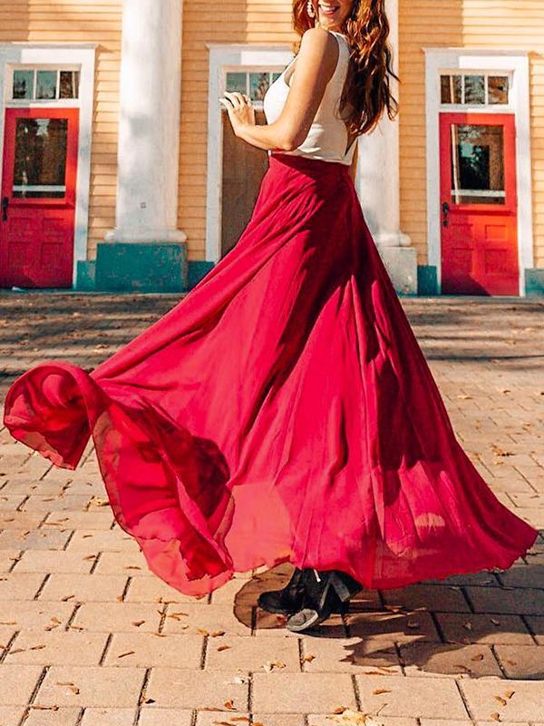 Airchics jupe longue en mousseline fluide mode élégant femme