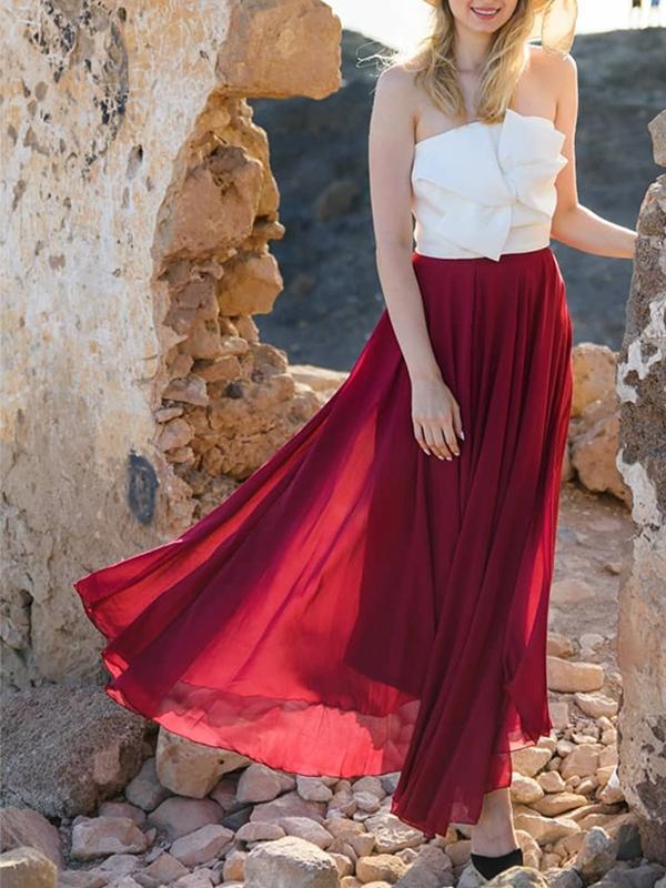 Airchics jupe longue en mousseline fluide mode élégant femme