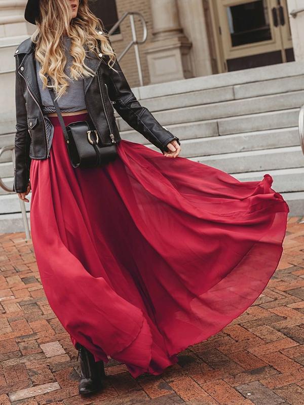 Airchics jupe longue en mousseline fluide mode élégant femme