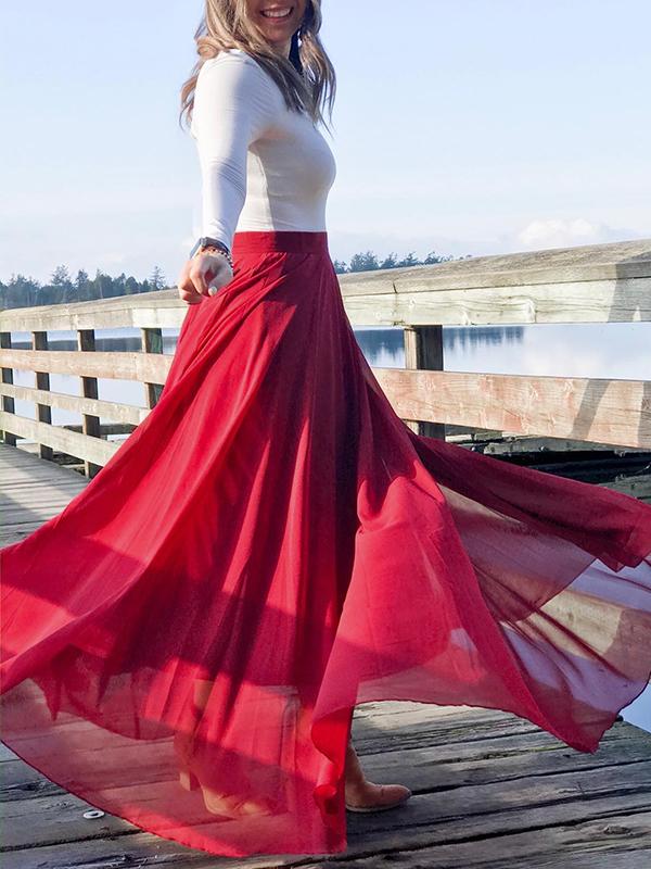 Airchics jupe longue en mousseline fluide mode élégant femme