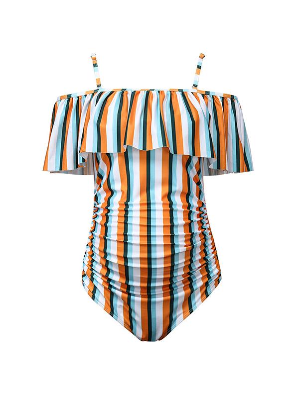 Airchics maillot de bain grossesse rayé 1 pièce femme maternité jaune et blanc