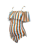Airchics maillot de bain grossesse rayé 1 pièce femme maternité jaune et blanc