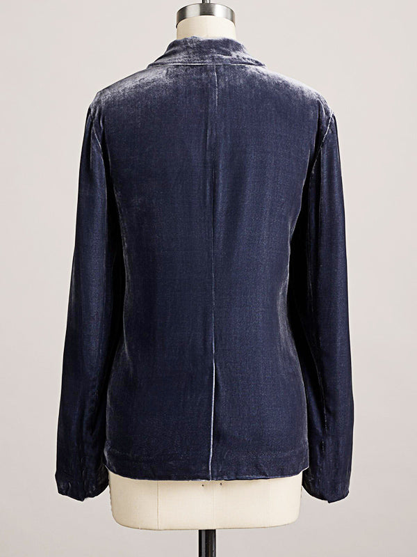 Airchics blazer velours boutonnage avec poches manches longues femme élégant