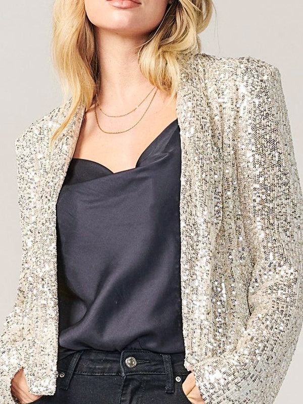 Airchics blazer brillante paillette double boutonnage femme mode