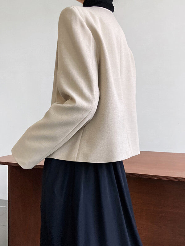 Airchics blazer boutonnage avec poches manches longues femme mode