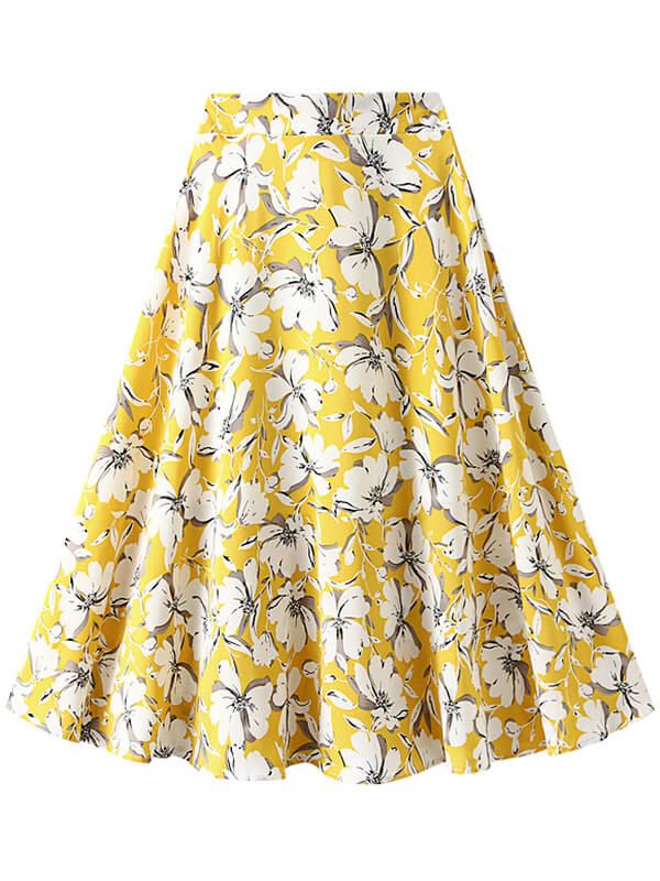 Airchics jupe longue trapèze imprimé à fleurie femme mode