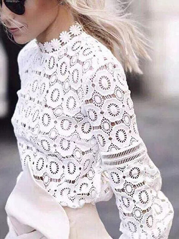 Airchics chemisier en dentelle découpes transparent mode femme top