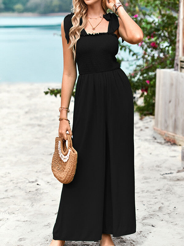 Airchics long combinaisons droit strappy dos nu col bateau taille haute femme mode