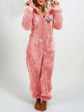 Airchics combinaison de pyjama polaire noël broderie capuche une pièce femme