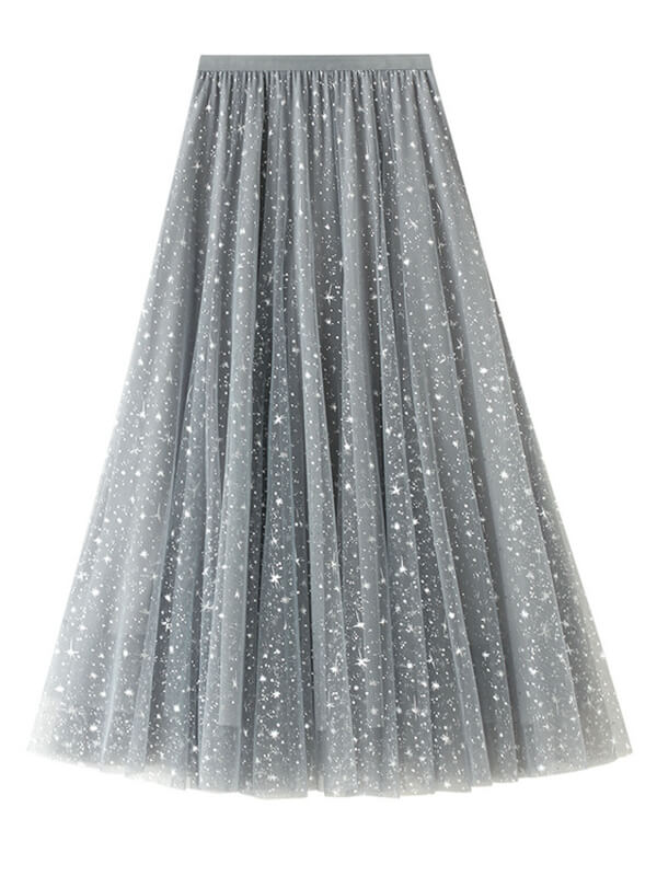 Airchics jupe longue trapèze bouffante tutu tulle brillante paillette mode femme