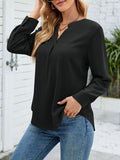 Airchics blouse unicolore mousseline v-cou manches longues femme élégant mode