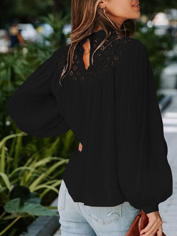 Airchics blouse col rond manches bishop femme élégant