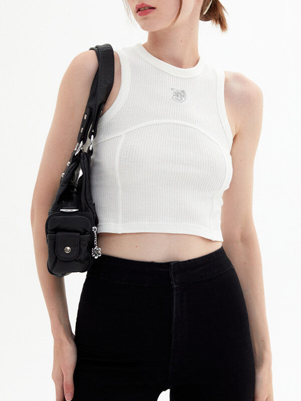 Airchics débardeur unicolore cropped col rond mode