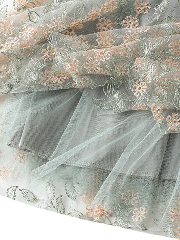 Airchics jupe longue tulle brodée fleurie élégant femme