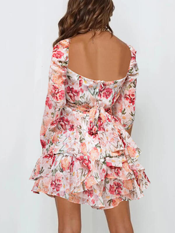 Airchics combishort imprimé à fleurie avec ceinture à volantée manches évasées femme mode