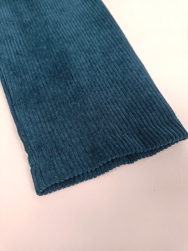 Airchics blazer unicolore double boutonnage velours cotelé col revers manches longues femme