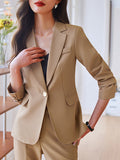 Airchics combinaison 2 pièces blazer avec poches boutons femme style tailleur