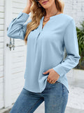 Airchics blouse unicolore mousseline v-cou manches longues femme élégant mode