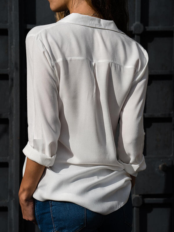 Airchics chemisier boutonnage manches longues décontracté femme blouse