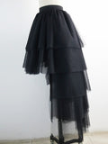 Airchics jupe longue à volantée tutu tulle swallowtail haut-bas noir