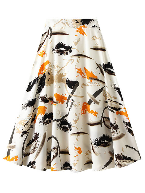 Airchics jupe longue trapèze mousseline motif mode femme