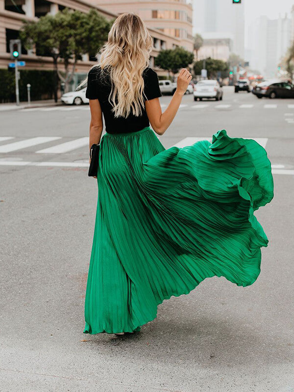 Airchics jupe maxi longue plissé élégant femme robe