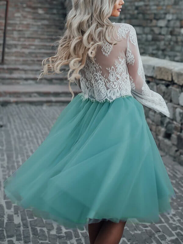 Airchics mi-longue jupe plissé bouffante tutu en tulle élégant femme vert d'eau