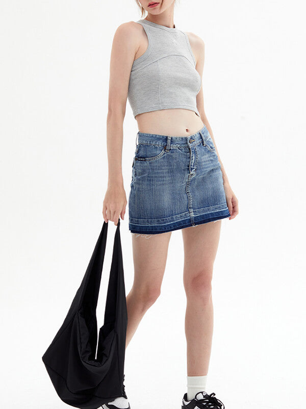 Airchics débardeur unicolore cropped col rond mode