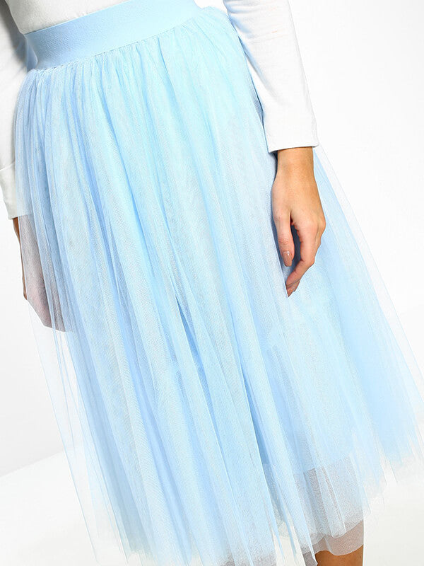 Airchics mi-longue jupe tulle plissé fluide élégant mode femme