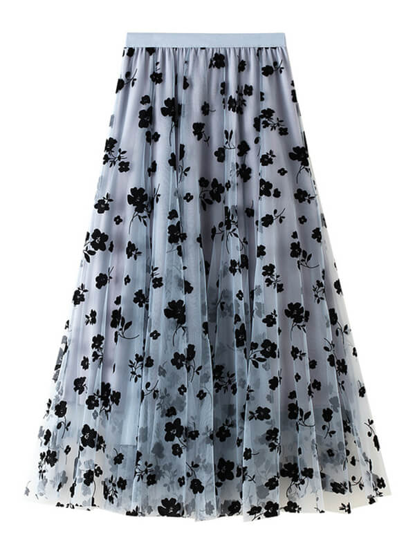 Airchics jupe longue tulle fleurie fluide élégant femme