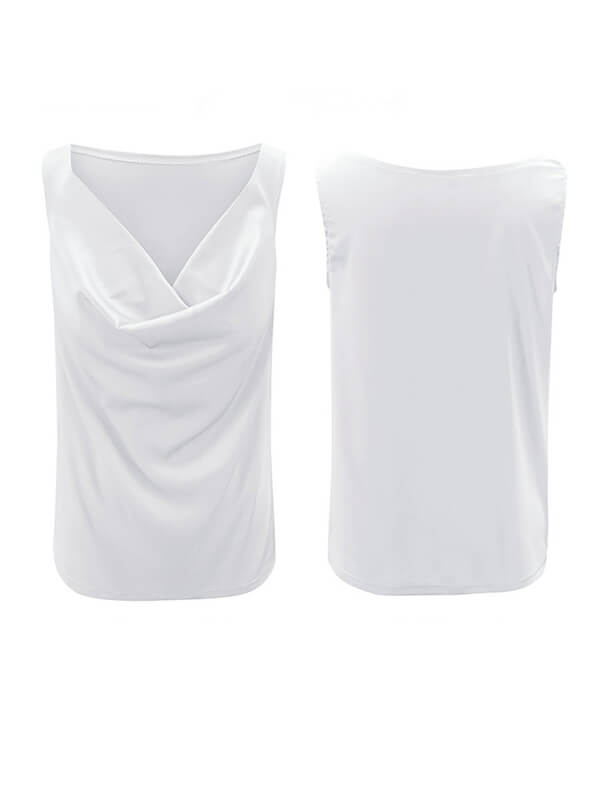 Airchics débardeur satin col bénitier sans manches élégant femme gilet