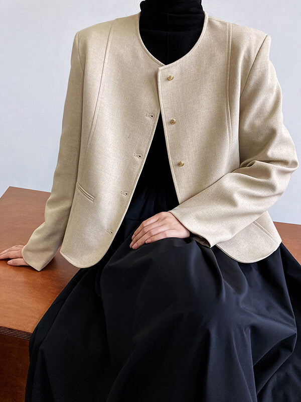 Airchics blazer boutonnage avec poches manches longues femme mode