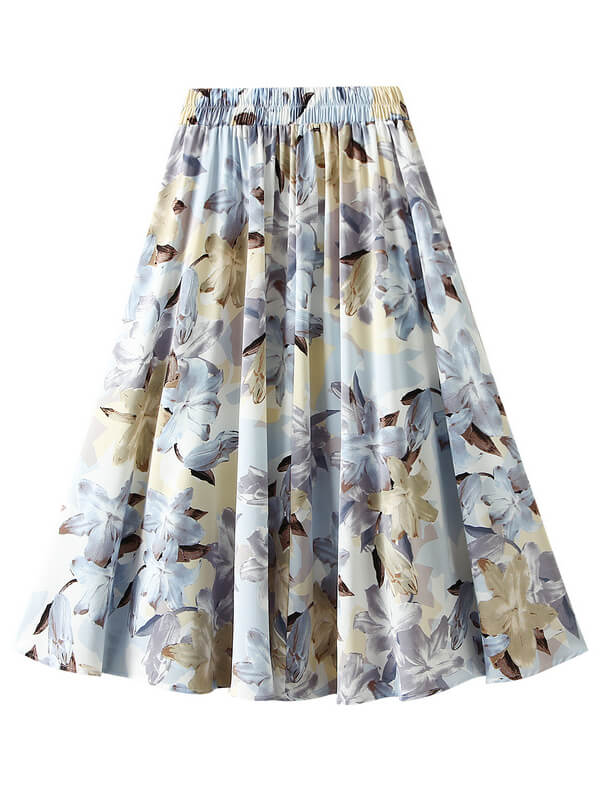 Airchics jupe longue trapèze imprimé à fleurie vintage femme