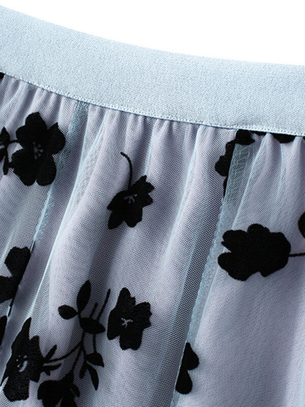 Airchics jupe longue tulle fleurie fluide élégant femme